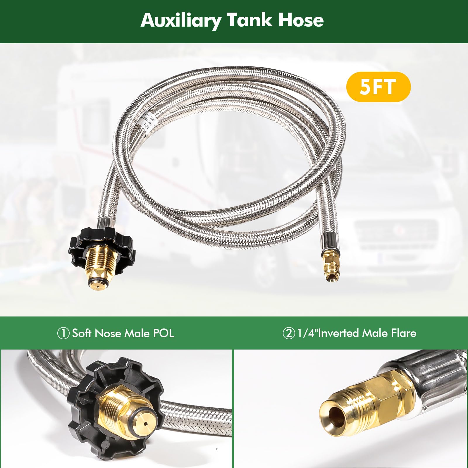 DZTHW003 T-Adapter-Set, Messing und Edelstahl