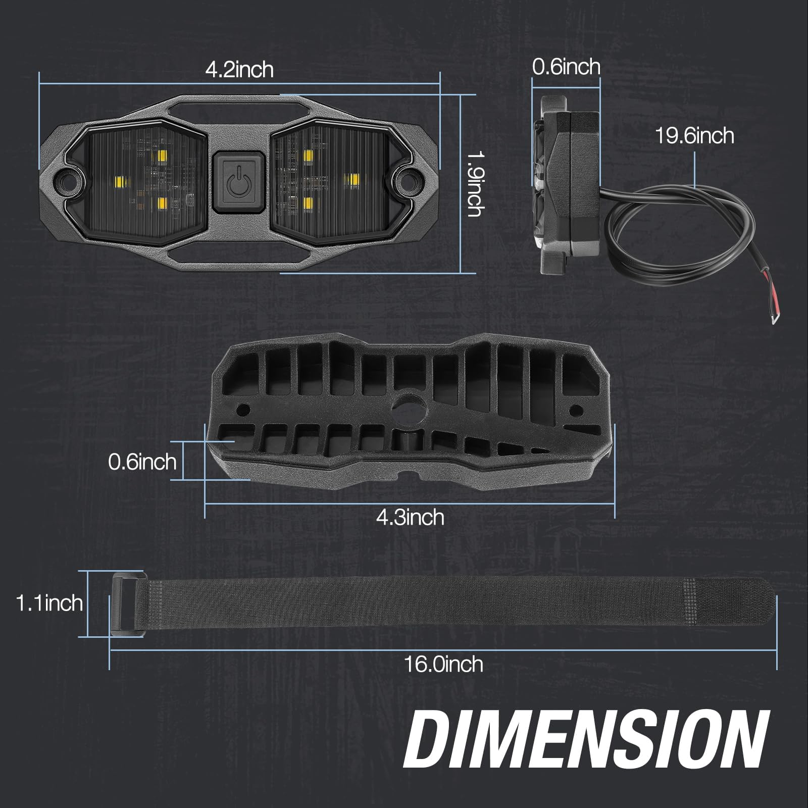 ACEC SHOP UTV Dome Light 12V Universal Roll Bar Mount LED Dome Light UTV Interior Light Utility Roll Cage Dome Light Bar Map Light Courtesy Light for UTV Polaris RZR Ranger SxS Wrangler Truck