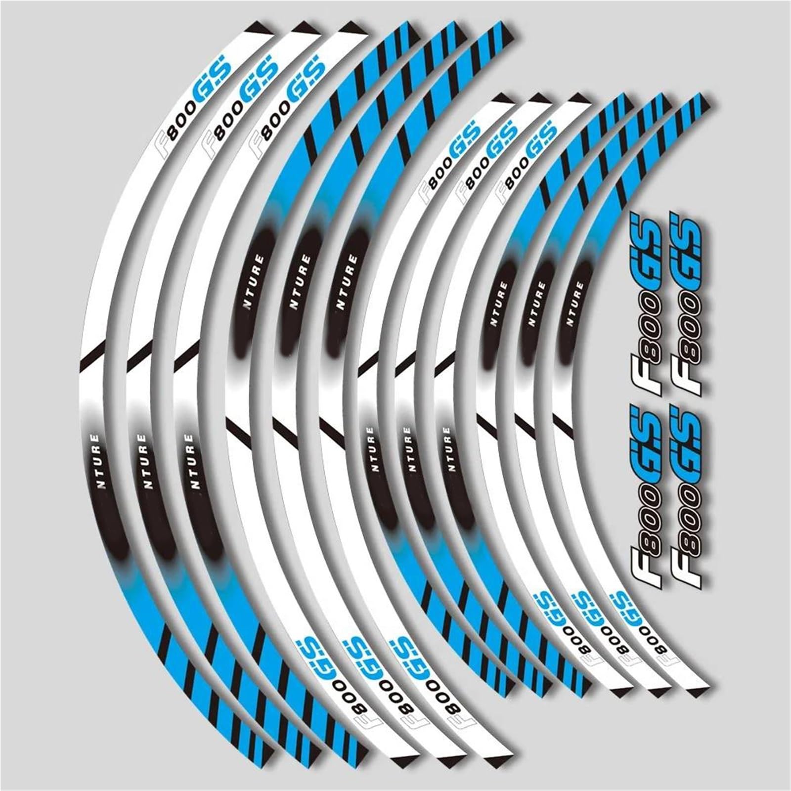 Sticker Part for BMW F800GS F 800GS 800 GS Decorative Stickers 21''17''Motorcycle Accessories Wheel Sticker Decal Reflective Rim(Blue)