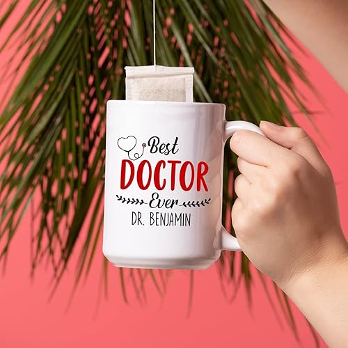 Miniatura 76 de Tazas personalizadas del mejor médico del mundo, tazas de café personalizadas con nombre, tazas de té personalizadas para médico, regalos de Taza