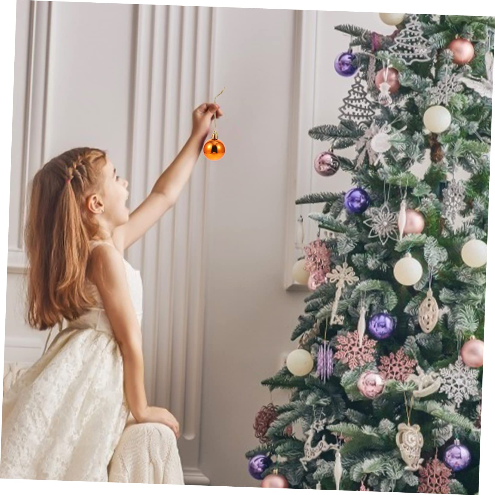 Ciieeo 48pezzi Palla di Natale Sospesa per Decorazioni Natalizie Palla da Festa da Appendere all Albero di Natale Materiale Leggero e Sicuro