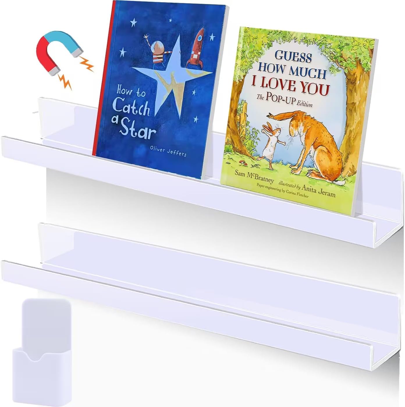 Sazteay Book Shelf, 2 Pack Shelves for