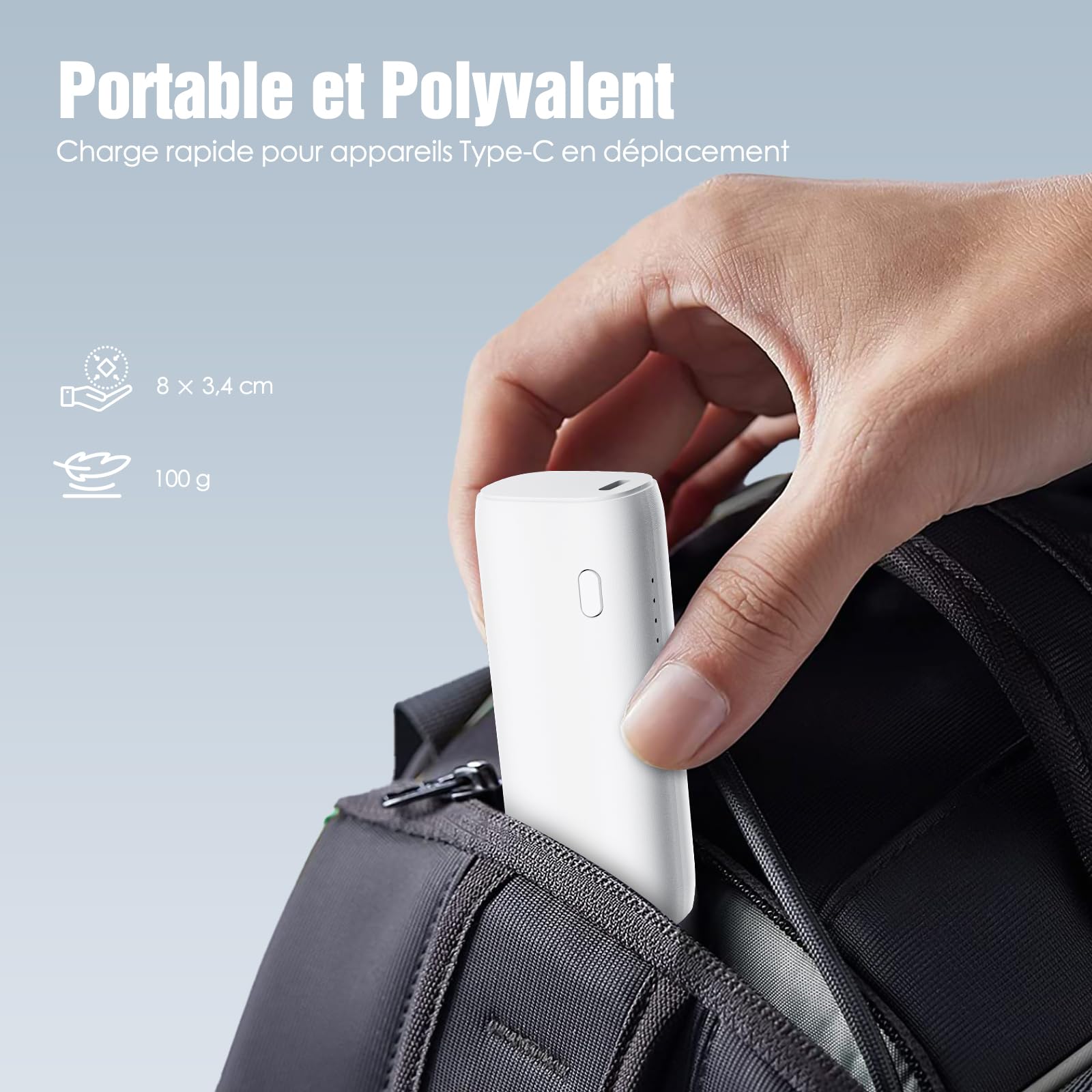 SUPERUS Batterie pour Meta Quest 3S/3/2, 5000mAh, Chargement Rapide PD 20W, Autonomie Supplémentaire de 2-3H, Compatible avec Sangle Originaux et Elite, Batterie Portable et Rechargeable