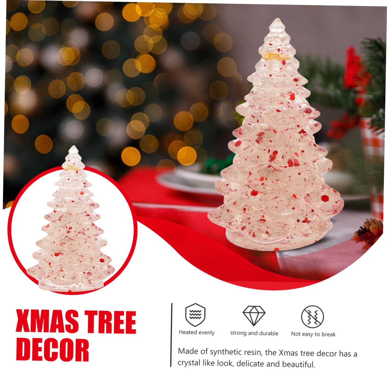 TOPBATHY 5 Pezzi di Decorazioni per La Cima Dellalbero di Natale Mini Albero di Natale in Resina Decorazioni da Tavolo per Feste di Natale