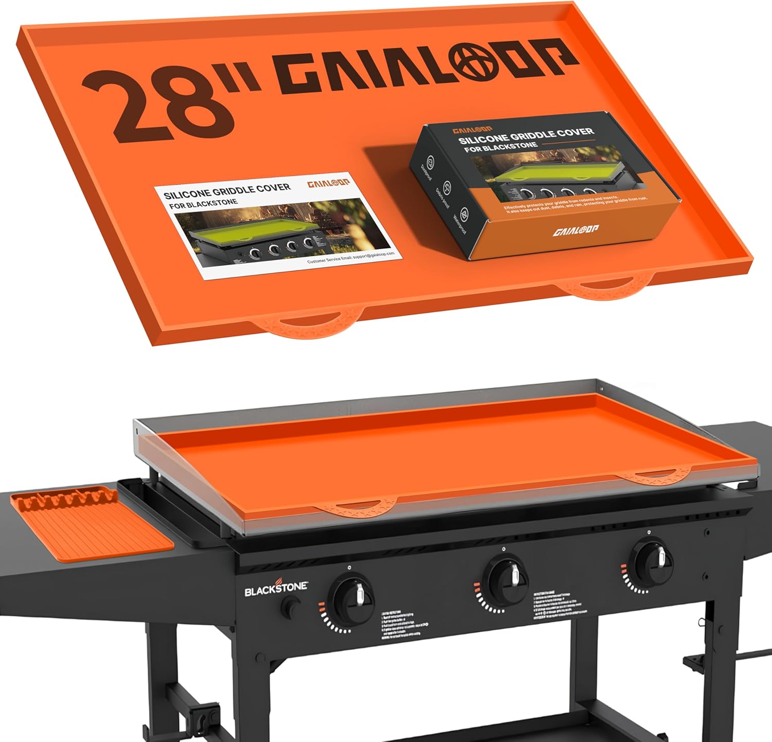 Silicone Griddle Cover Mat for Blackstone 28IN 36IN & Spatula Mat Food Grade Silicone Grill Griddle Accessories, Heat Resistant Protective Mat