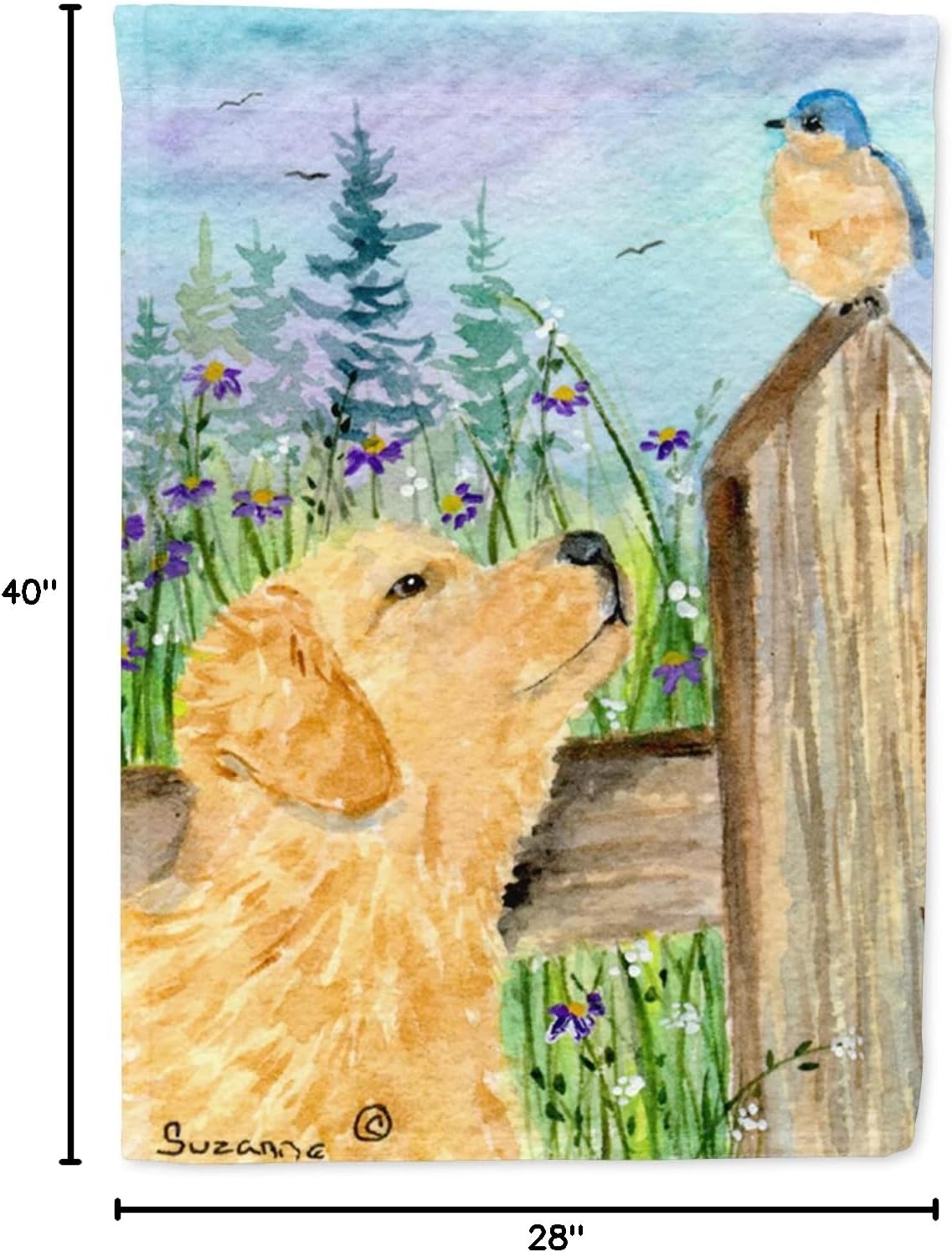 Caroline's Treasures SS8883CHF Golden Retriever Flag Canvas, Large, Multicolor