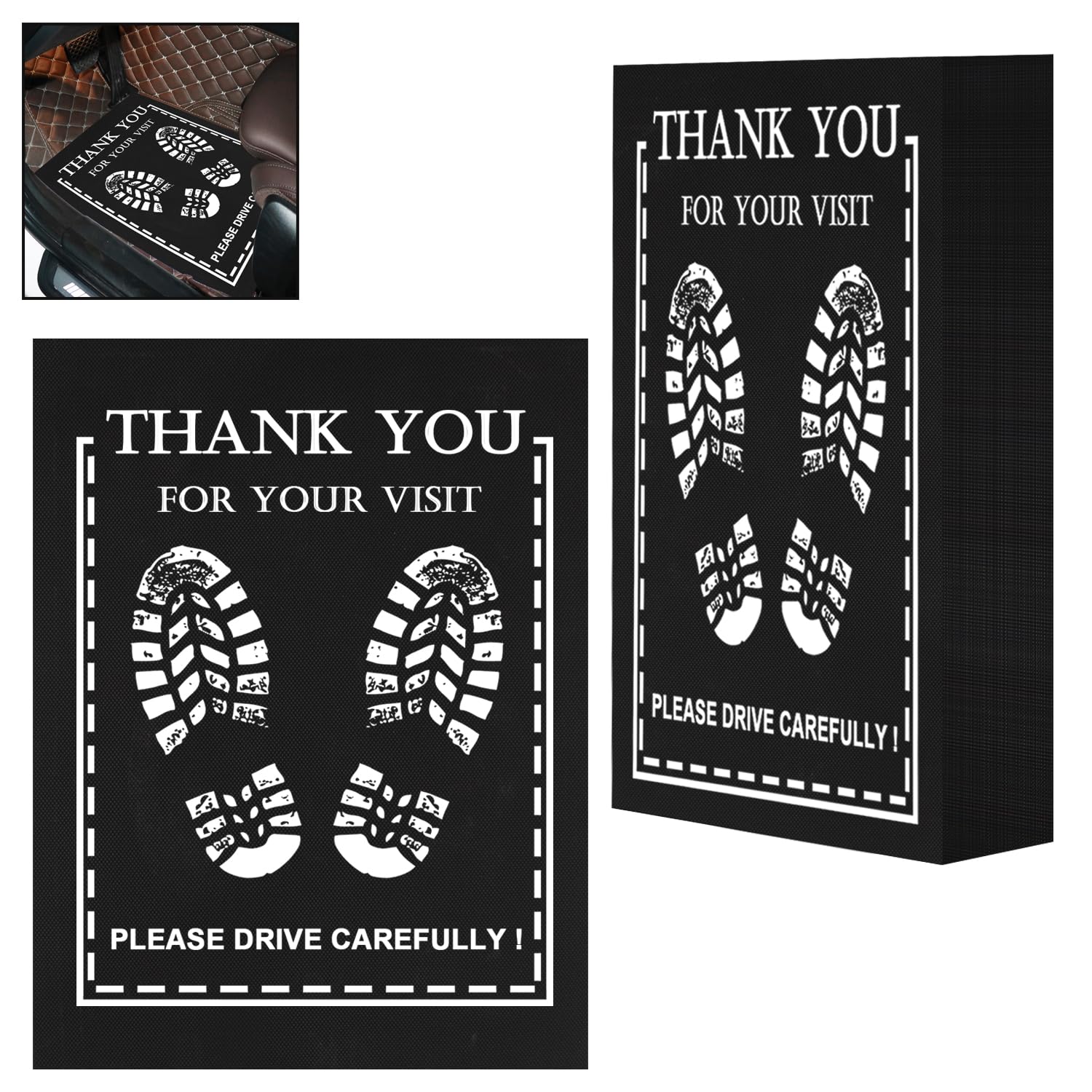 RUENXG 50-Pack Disposable Car Floor Mats - Black Heavy Duty 19 6x15 7 Inch Universal Fit for SUV