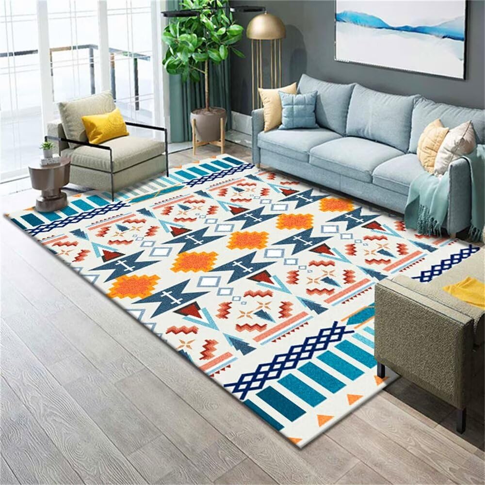 Tapis de salon rectangulaire coloré pour couloir et grande chambre