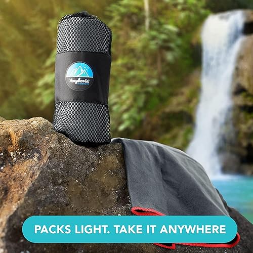 Miniatura 50 de Youphoria Toalla de viaje de microfibra de secado rápido, ligera, toalla de secado rápido para camping, playa, mochilero, senderismo y deporte Gris