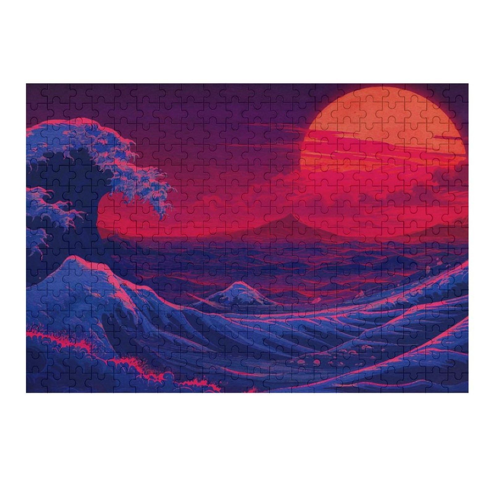 Jigsaw Puzzle 1000pcs(38x26cm) for Adults Japanese Wave Teenagers Puzzles Relax Games Presents for Women Unique Birthday And Gifts 1000pcs(38x26cm)