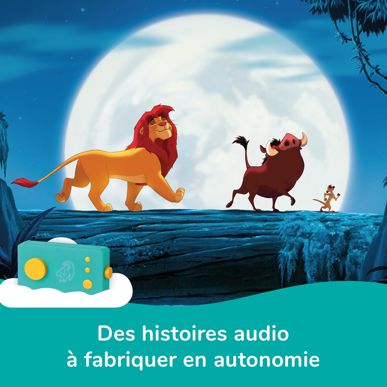 Lunii - Specjalny pakiet Disney My Fabrique Stories: Pudełko z opowiadaniami + audiobook Wyzwanie Brzydkie Ucieczka z Blizny + 1 audiobook do wyboru - Interaktywny gawędziarz dla dzieci 3-8 lat