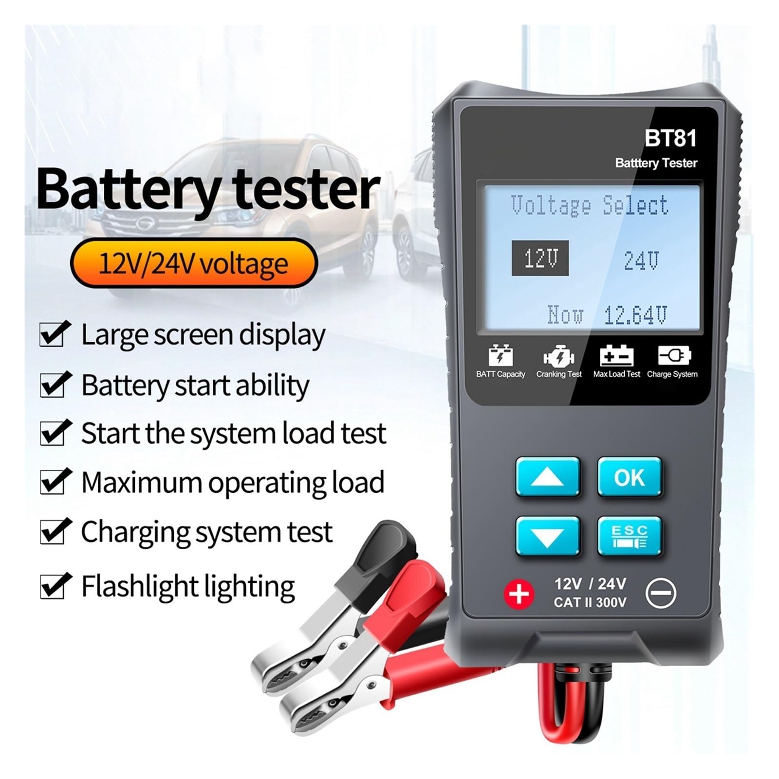 Tester Pojemności Akumulatora Samochodowego 12 V/24 V Inteligentny Cyfrowy Tester Akumulatora Pomiar Rezystancji Wewnętrznej Napięcia łAtwy W UżYciu