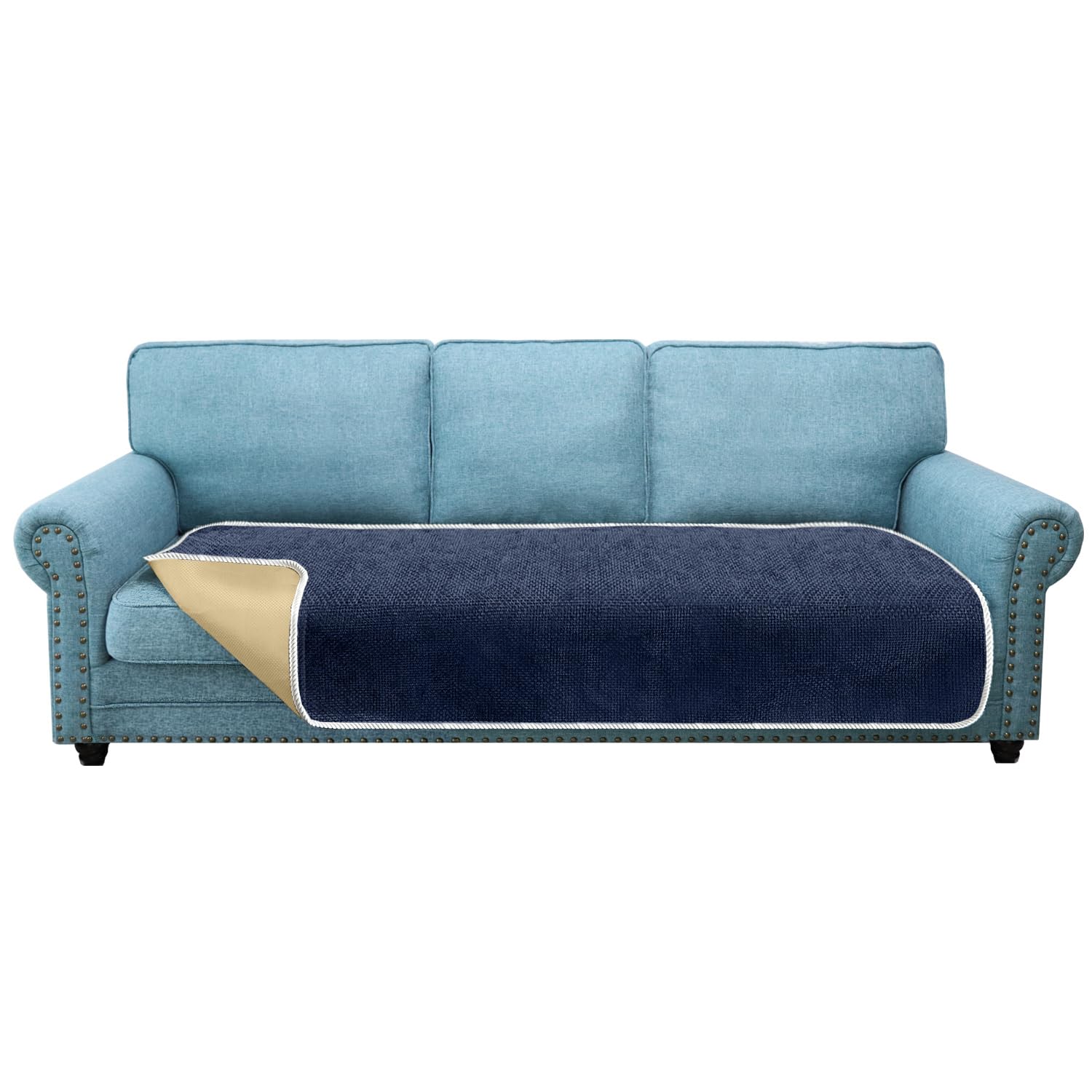 Granbest Non-Slip Sofa Seat Covers 3 Seater Plus Thick Sofa Cover Sofa Protectors from Pets Universal for All Seasons (3 Seater Plus, Navy Blue) — image 1