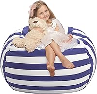 Vista 42 de WEKAPO - Puf con cremallera para guardar juguetes de peluche, hecho de lona de algodón de alta calidad, extragrande de 38 pulgadas, ideal