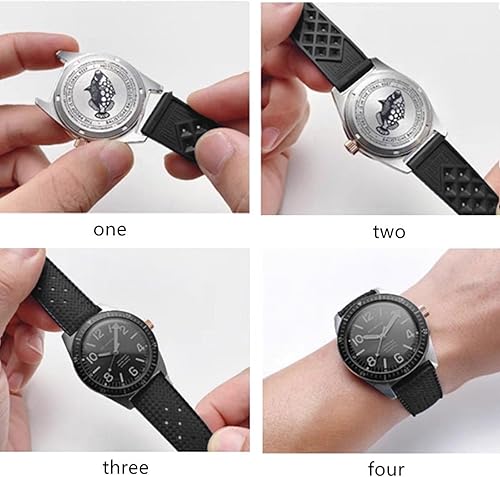 Miniatura 7 de Tropical Style Rubber Watch Bands-Quick Release 9 Colors & 2 Size -20mm 22mm Universal Replacement Watch Straps for Men Women