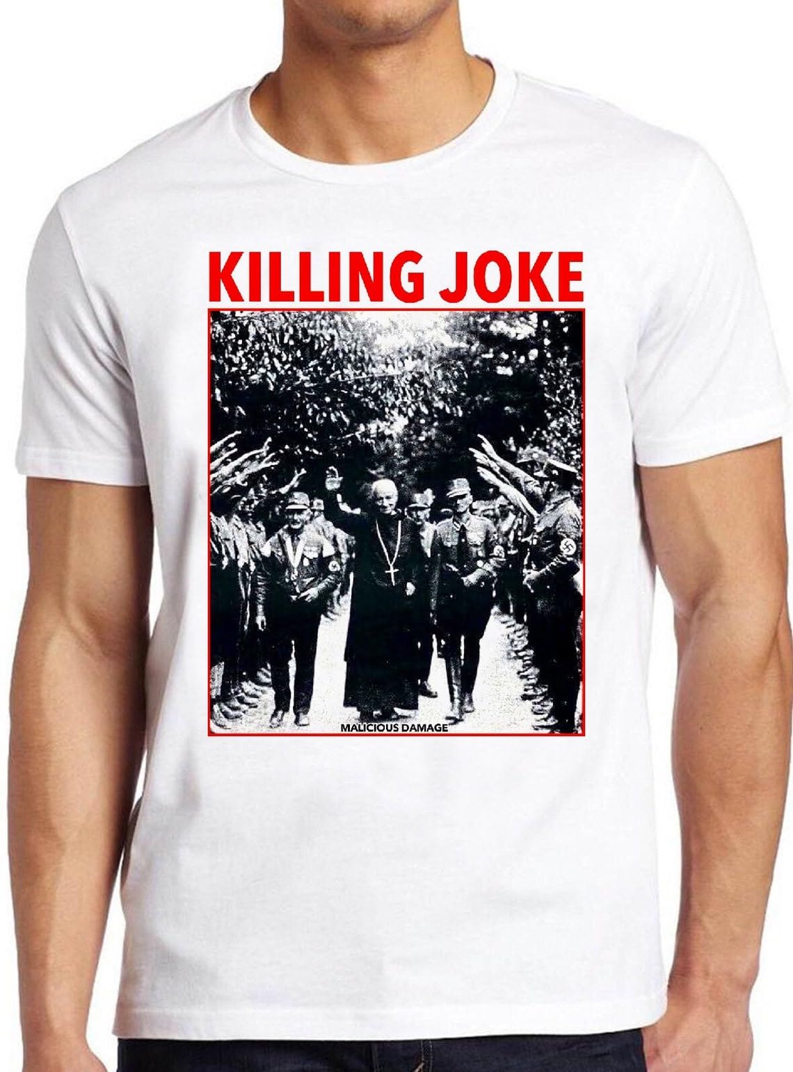 Killing Joke Men's White 'Pope' (White) T-Shirt (Large)