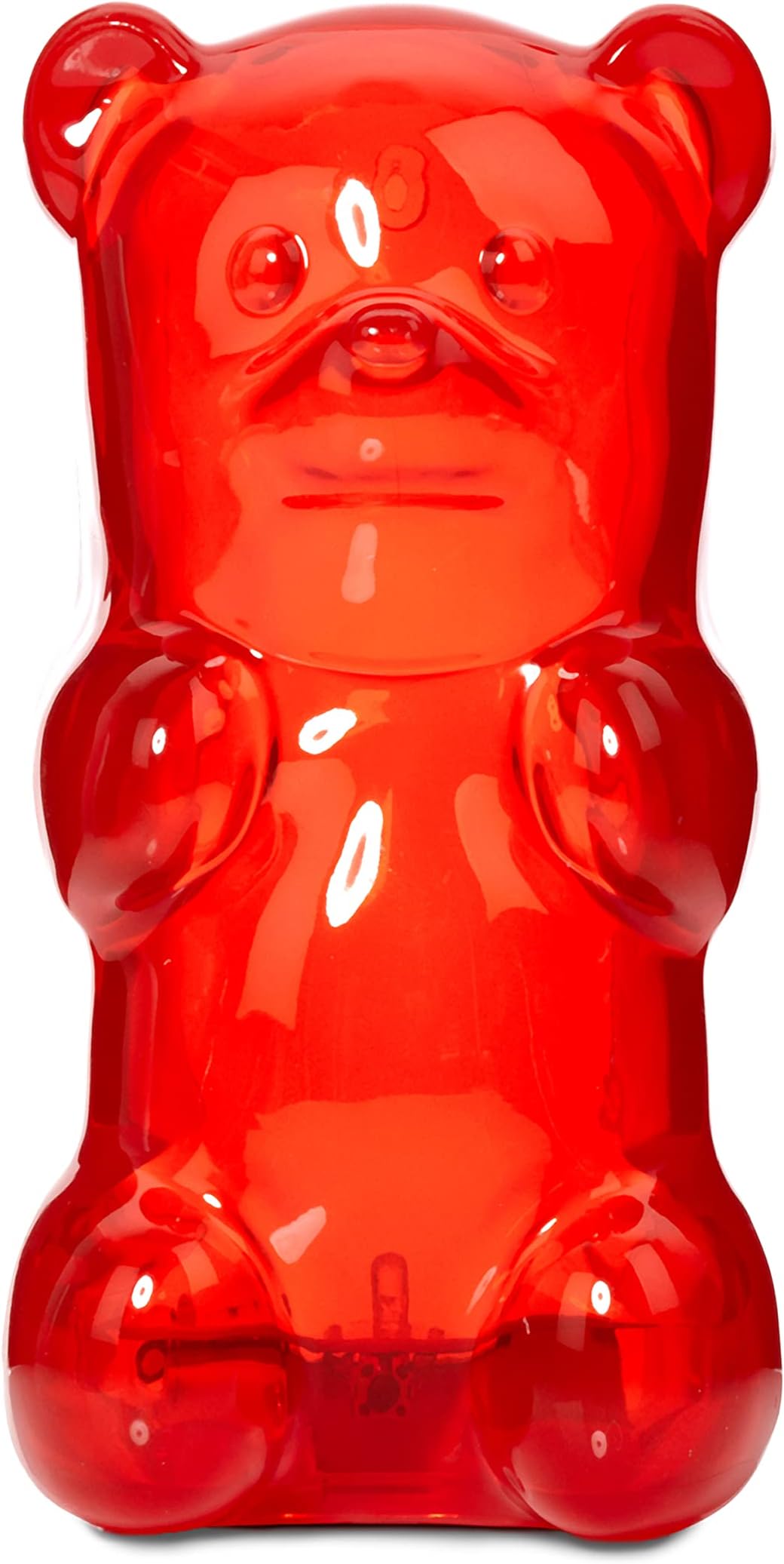 Gummygoods Squeezable Gummy Bear Night Light - Rechargeable, Portable, Squishy Lamp, 60-Min Sleep Timer - Christmas Gift for Kids & Adults, Baby Nursery, and Dorm Rooms - (Red)