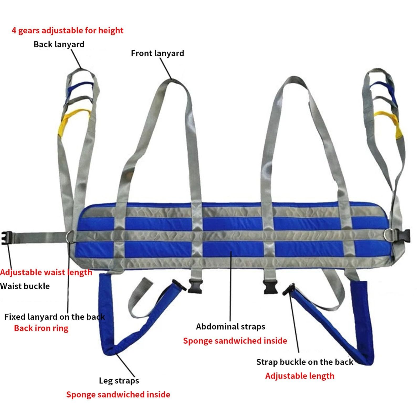 Ceinture De Marche Médicale - Écharpe À Jambe Divisée - pour Personnes Âgées Et Handicapées - Élingue De Marche pour Patient - Antidérapant Stable - Charge Maximale 150 Kg M