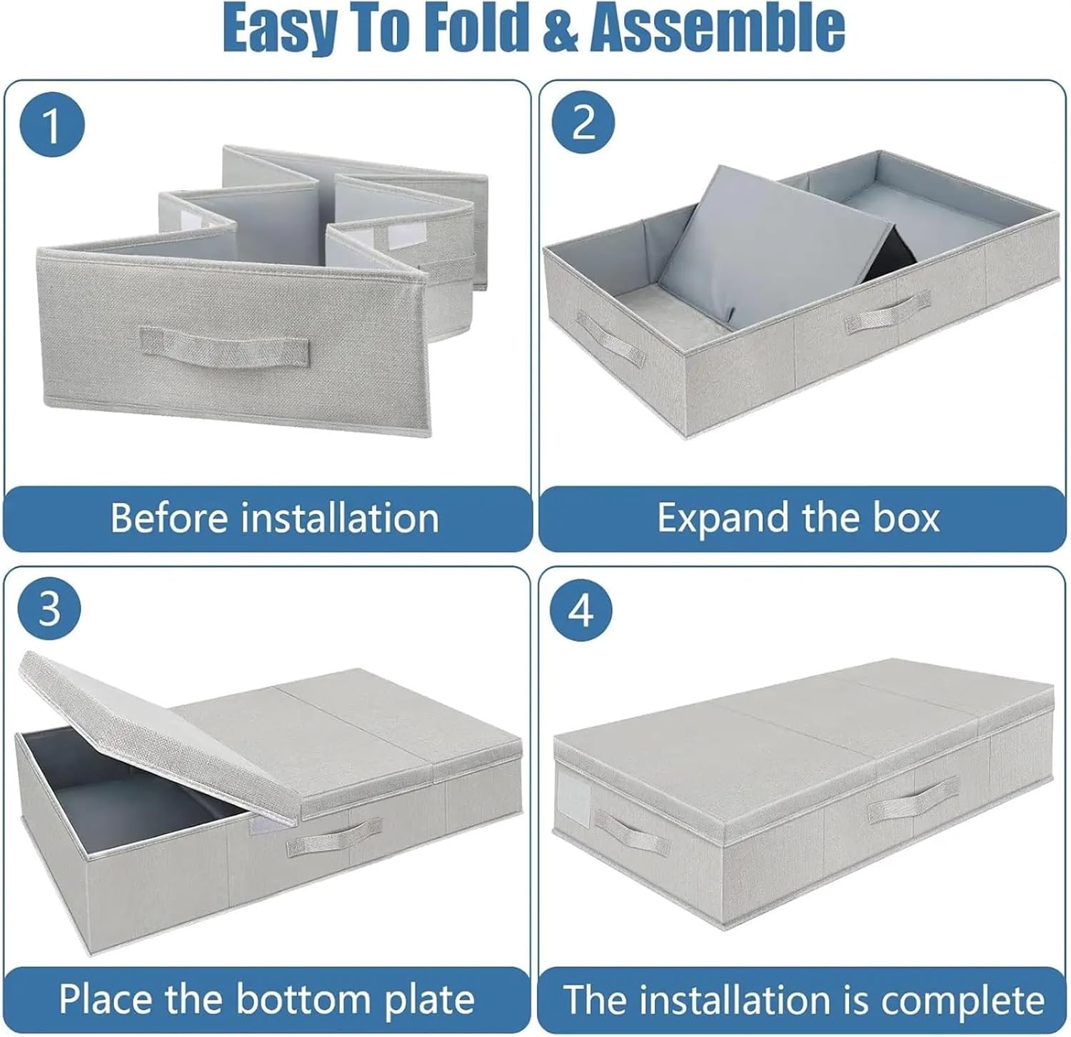 Under Bed Storage Containers Underbed Storage Containers Bin With Lids (2Pcs) Large Under Bed Organizer Box With Handle