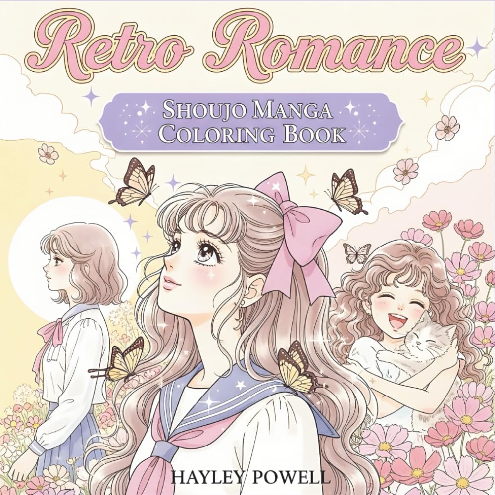 Retro Romance: Shoujo Manga Coloring Book - Vintage Anime Featuring Classic Manga Style Girls with Flowing Hair, Romantic Scenes and Nostalgic Beauty - Relaxing Gift for Women (Anime Coloring Book)