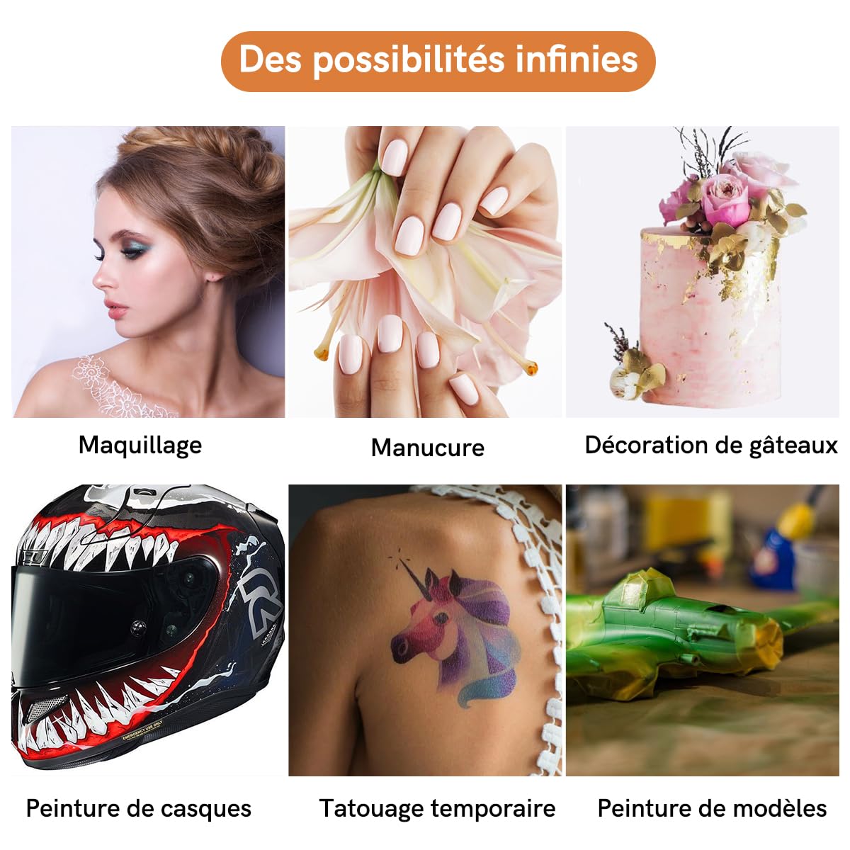 Kit Aérographe Sans Fil, 38PSI Réglable avec Compresseur, Rechargeable, Écran LCD, Tuyau Extension, Idéal pour Coiffure, Nail Art, Décoration Gâteaux, Maquillage, Peinture Modélisme