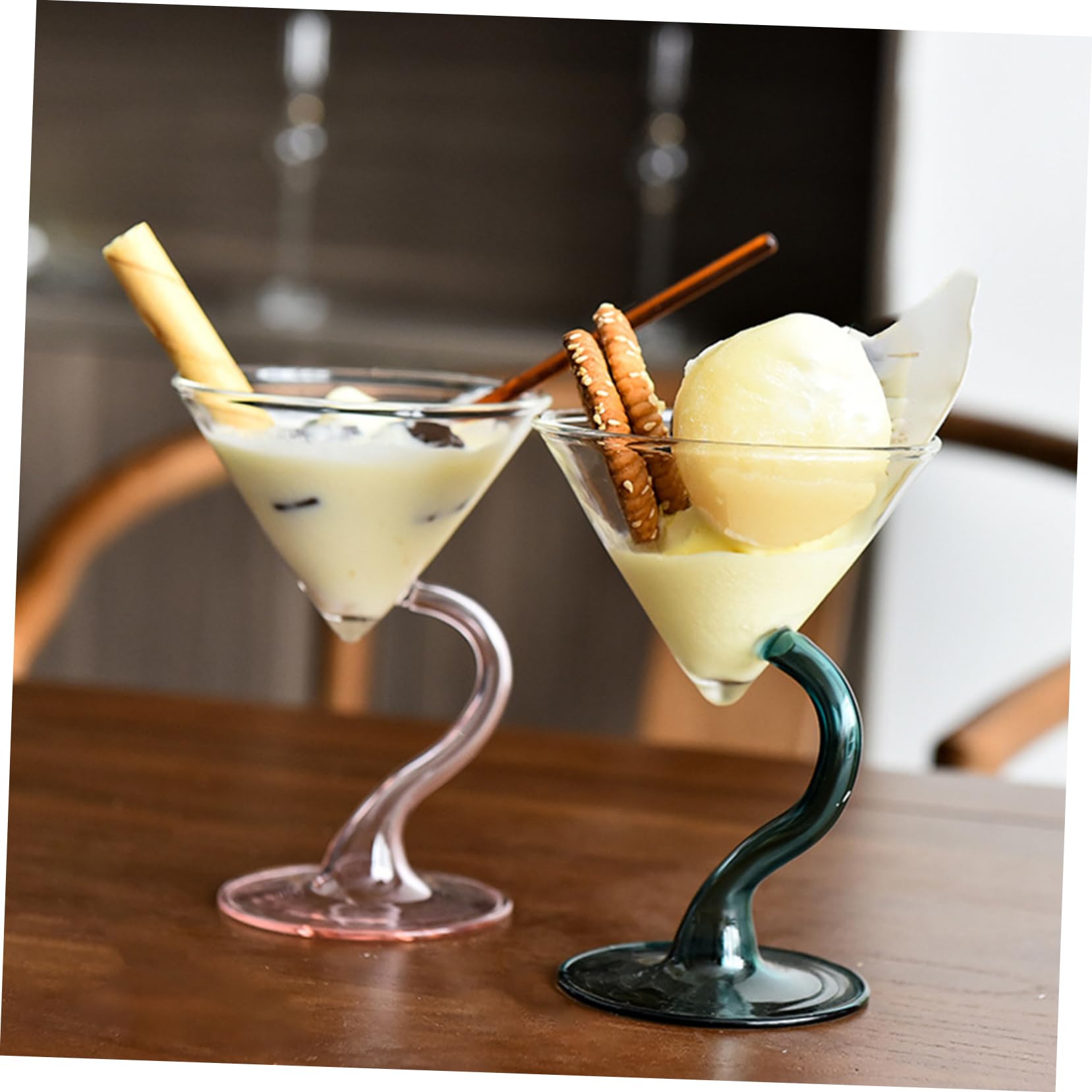 PRETYZOOM 3 Pz Coppa Gelato in Tazze Bicchieri Da Whisky Mini Gelato Bicchieri Da Liquore Ciotola Di Punch Da o Da Martini Coppette o Bicchiere Green