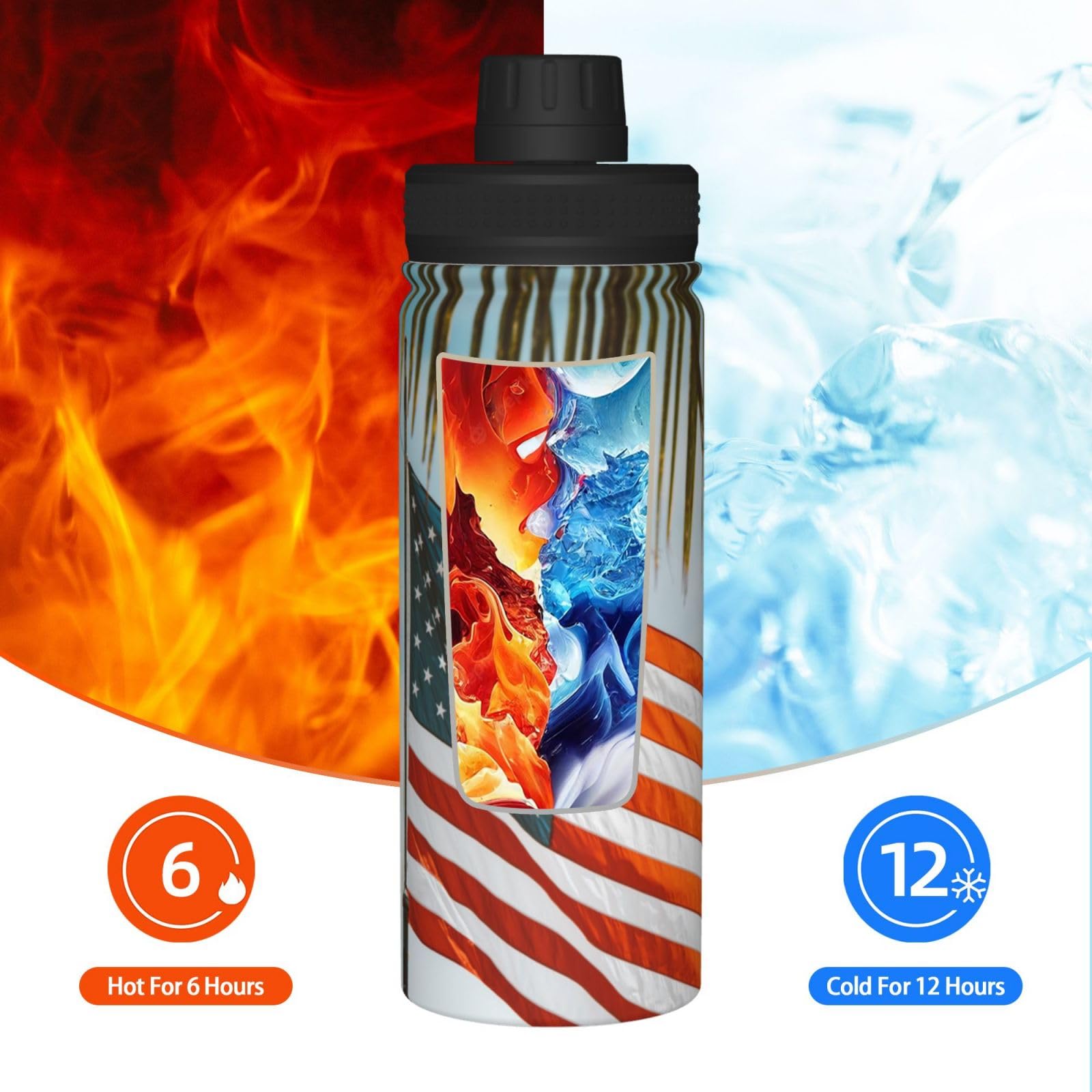 Hawaiianischer Himmel Druck Wasserflasche Edelstahl Isolierflaschen 530 ml Sport Wasserflaschen für Männer Frauen