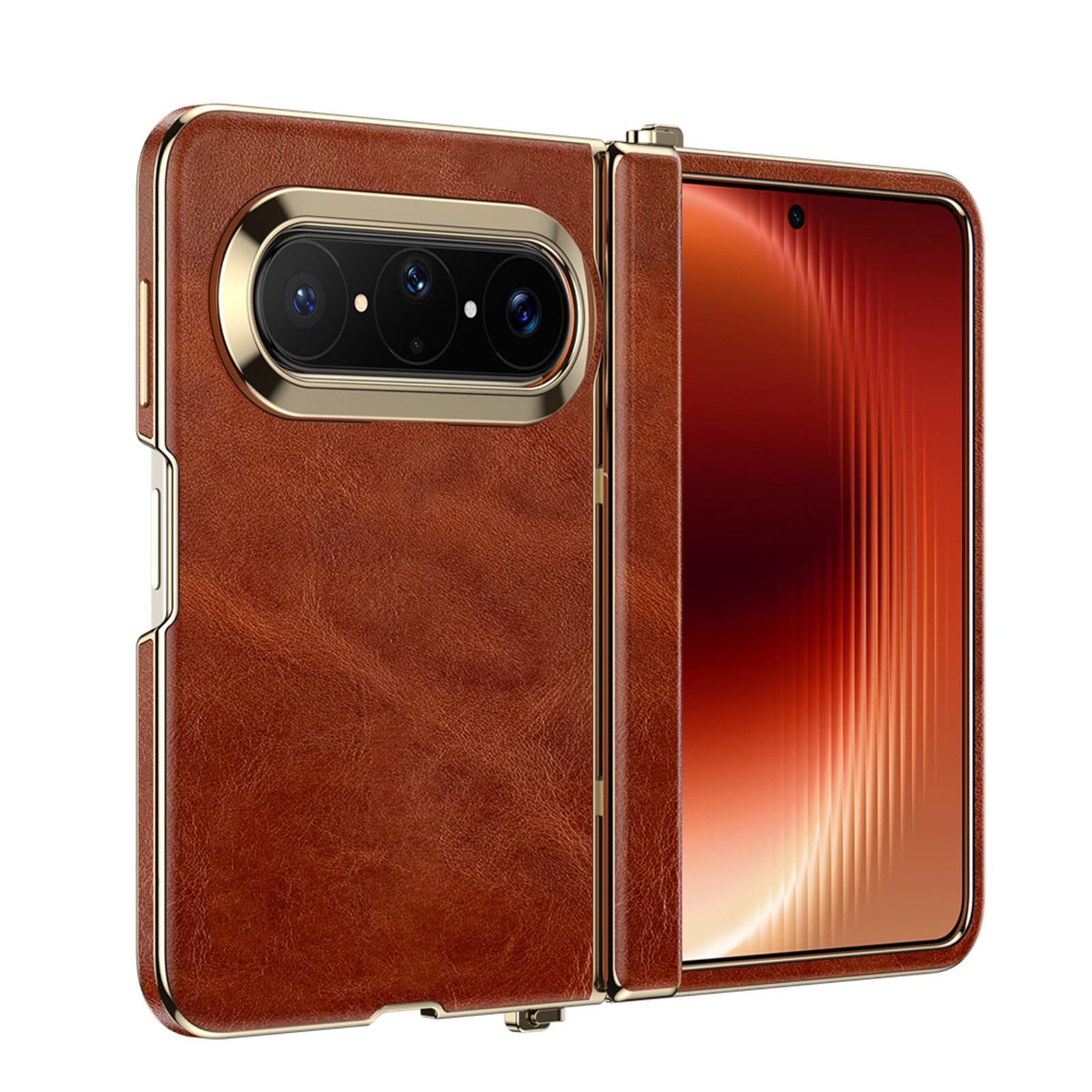 Étui pour Huawei Pura X Max en cuir véritable : l'authenticité d'une texture rétro
