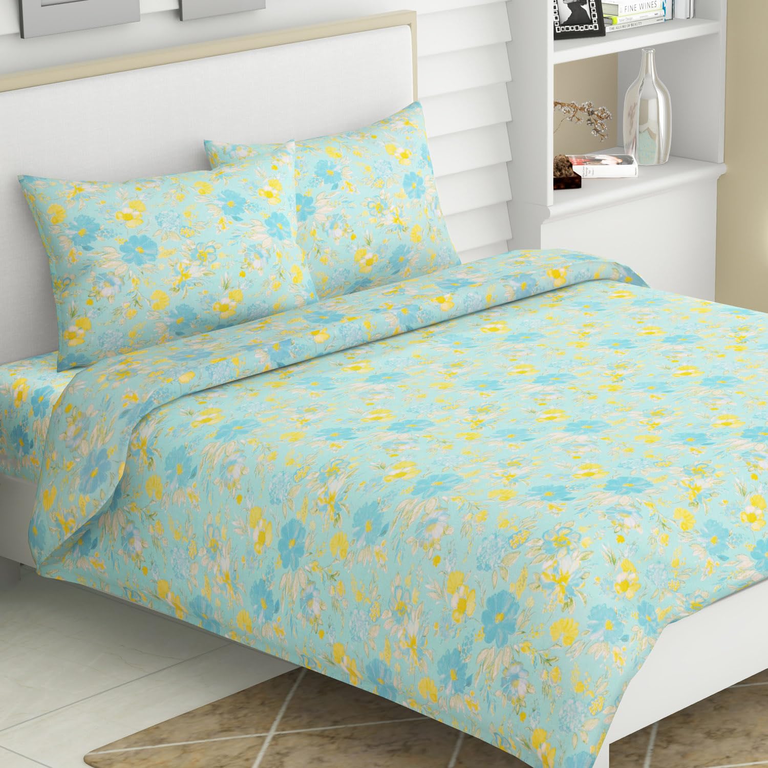 See full amazon price history chart for Haus and Kinder 100% Cotton King Size Bedsheet for Double Bed |120 TC Bedsheet for Double Bed King Size |Size 108 x 108 inches | 1 Bedsheet and 2 Pillow Covers | Blue Bell Blooms Haus and Kinder 100% Cotton King Size Bedsheet for Double Bed |120 TC Bedsheet for Double Bed King Size |Size 108 x 108 inches | 1 Bedsheet and 2 Pillow Covers | Blue Bell Blooms (B0CGRMRDBX) Amazon Price History, Amazon Price Tracker