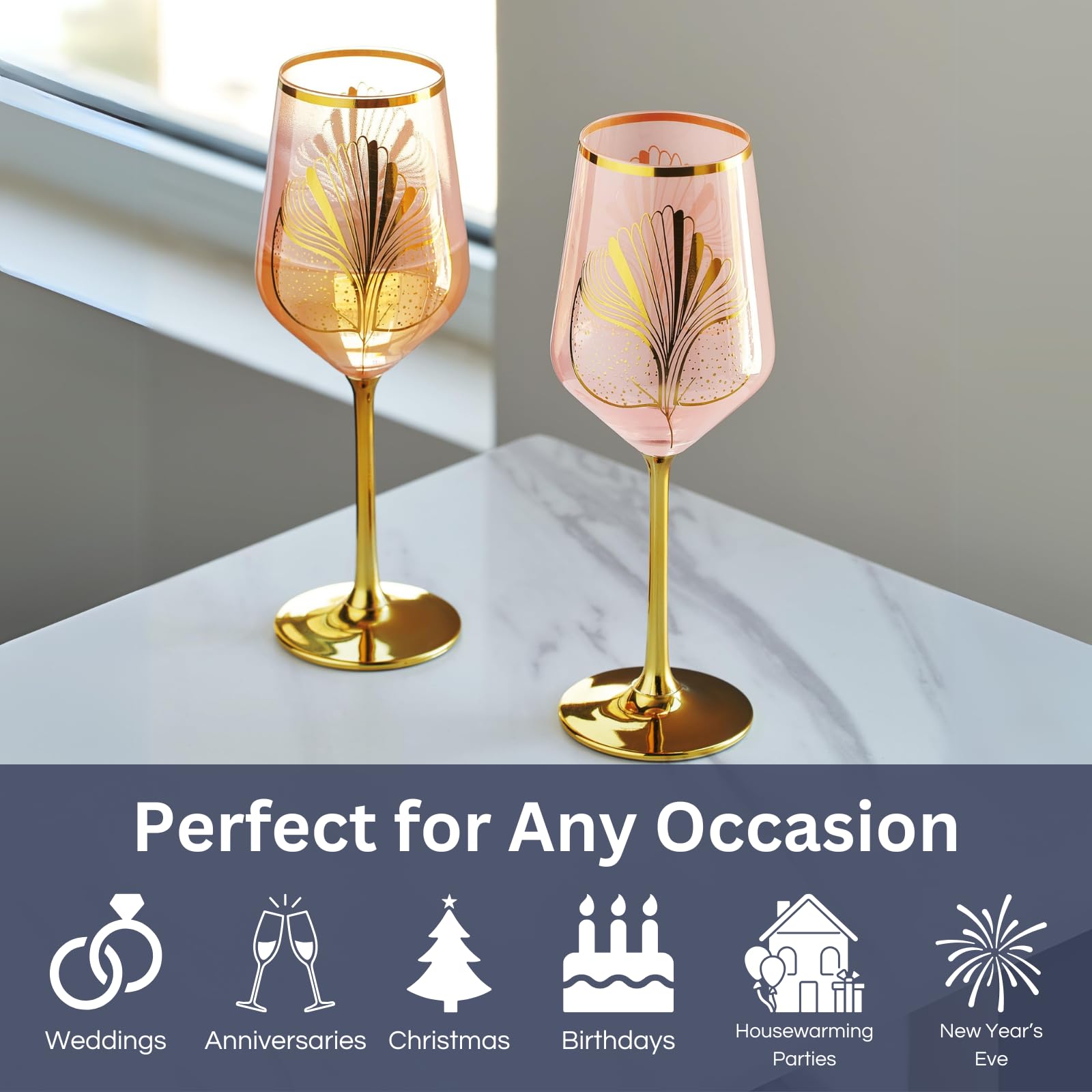 Amazon.com | Gatsby Roaring 1920s Wine Glasses – Blush Pink