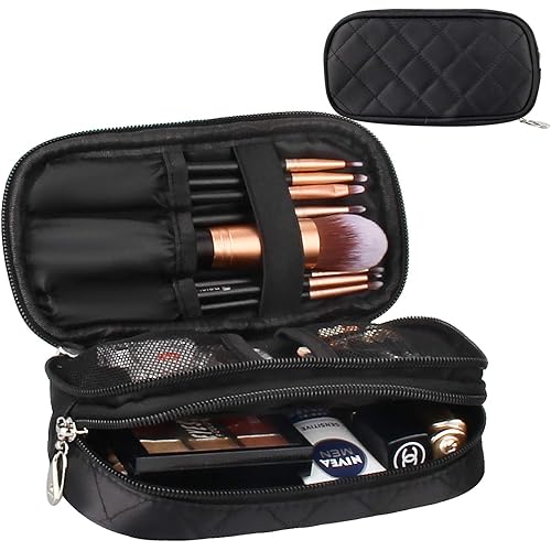 MONSTINA Makeup Brush Organzier Bag,High Capacity Portable Stand-Up Makeup Brush Holder,Professional Artist Makeup Brush