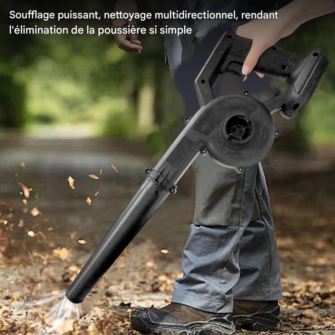 Soffiatore Di Foglie A Mano Ricaricabile Senza Fili a Batteria | Soffiatore Manuale per Polvere per Casa Auto Officina Esterno Giardino Prato Portico