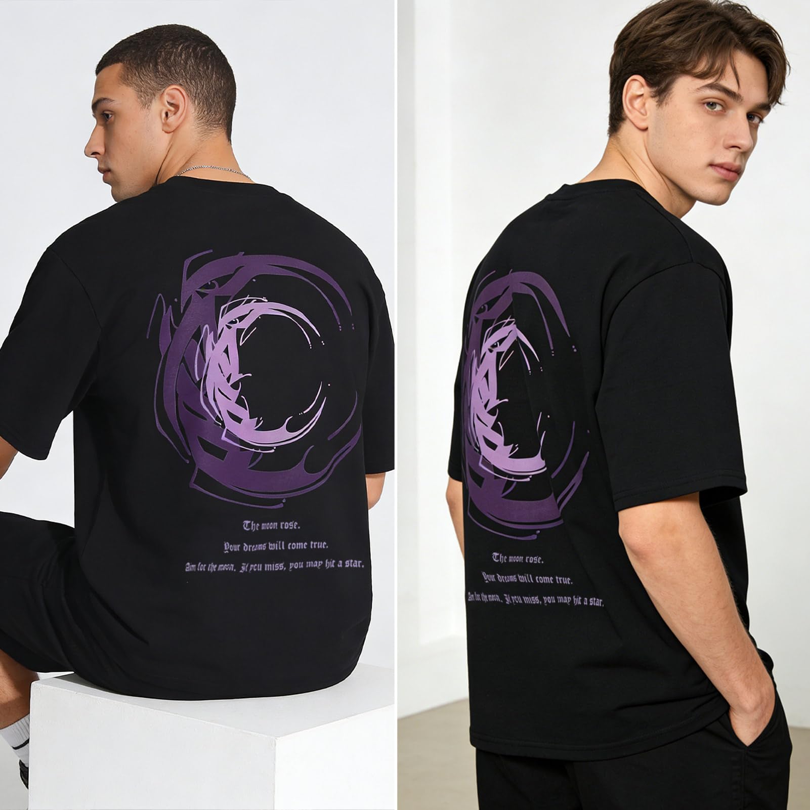Pack de 3 Camisetas Hombre Manga Corta Cuello Redondo Algodón Playeras Casual Estampado T-Shirt
