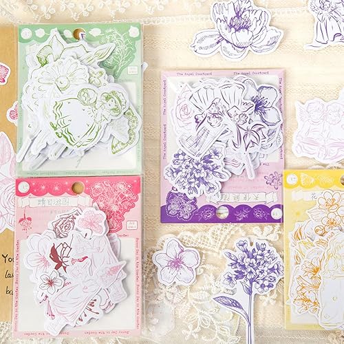 Miniatura 9 de Calcomanías para álbumes de recortes, 40 unidades cada una para botellas de agua de bala basura para laptop, calcomanías estéticas de papel