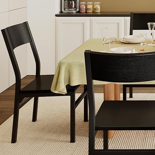 Miniatura 3 de Feonase Juego de 6 sillas de comedor, sillas de cocina modernas con respaldo ergonómico, tablero MDF y patas de metal, sillas de comedor para
