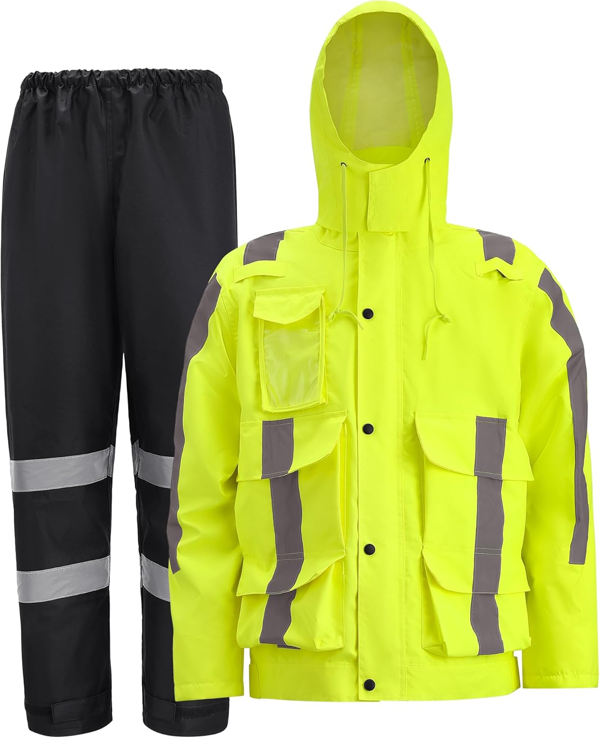Oumurs 300D Hi Vis Rain Gear, Rain Suits for Men Waterproof
