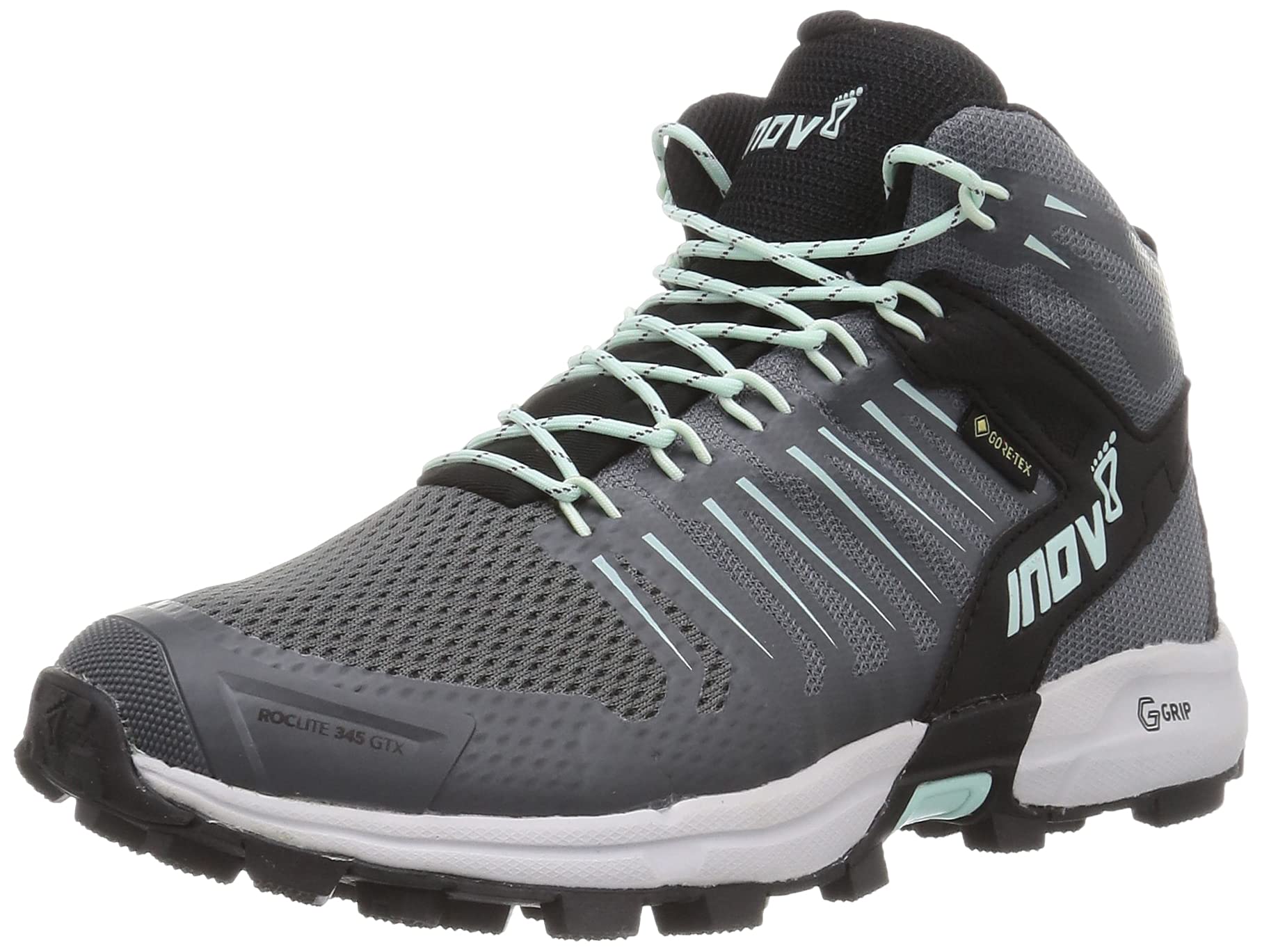 Inov-8 Women's Roclite G 345 GTX. Hiking Boot, Grey/Mint, 7