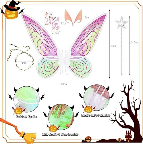 Vista 4 de SunnyLisa Halloween Costume Fairy Wings Angel Wings for Women and Girls
