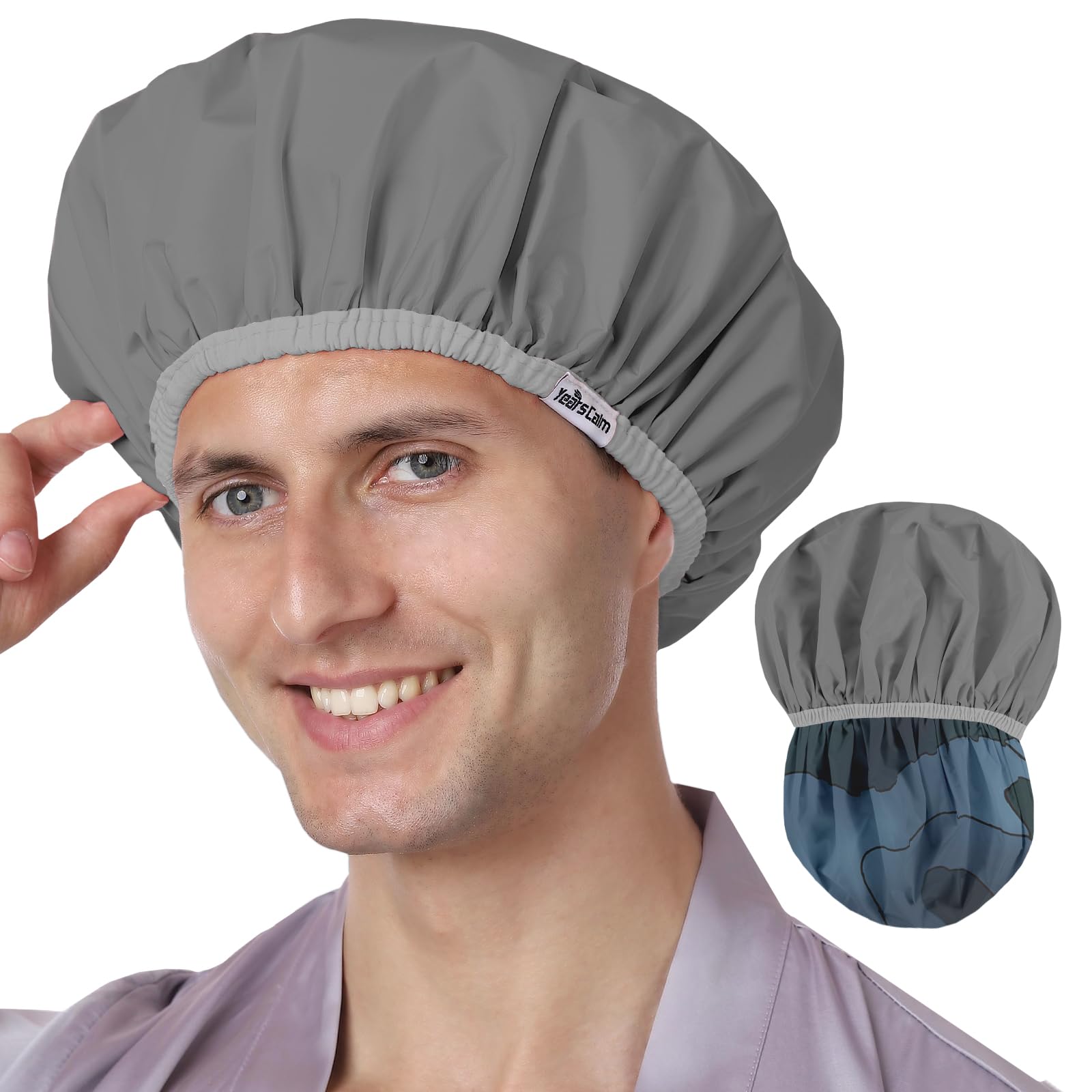 Men's Waterproof Shower Cap - Keeps Hair Dry -10