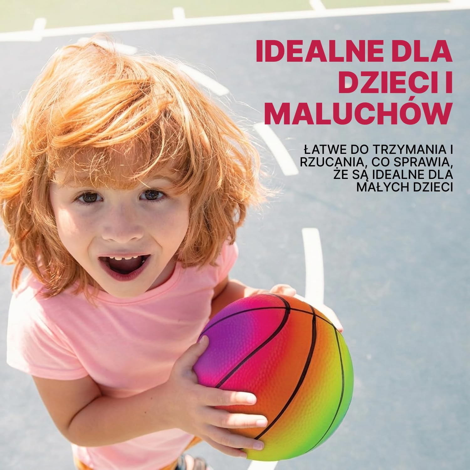 Piłki sportowe Mini Rainbow – 5 cali (w zestawie 4 sztuki) nadmuchiwane piłki winylowe dla dzieci i małych dzieci z ręczną pompką, neonową piłką do koszykówki, piłką nożną i siatkówką do placu zabaw