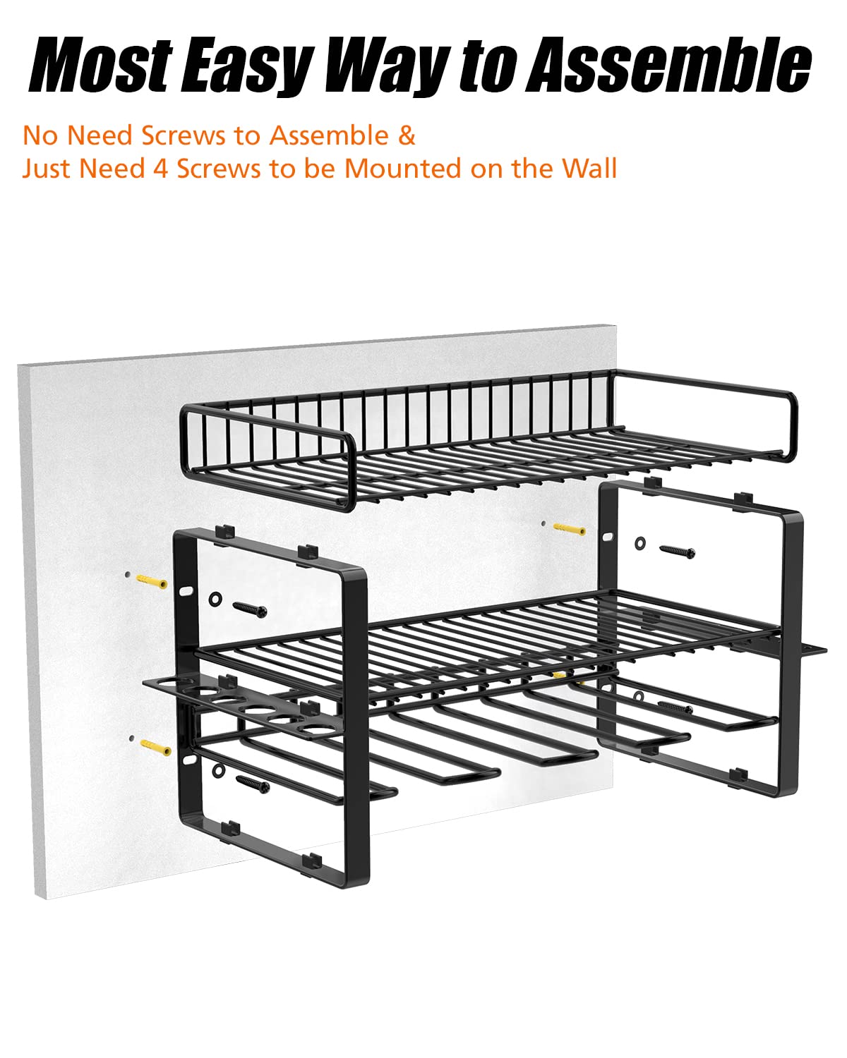 Power Tool Organizer Holder - Wall Mount Style for Power Tool Drill as Heavy Duty Tool Shelf & Tool Rack with Compact Packed with Color Box, Great Gift for Man image 4