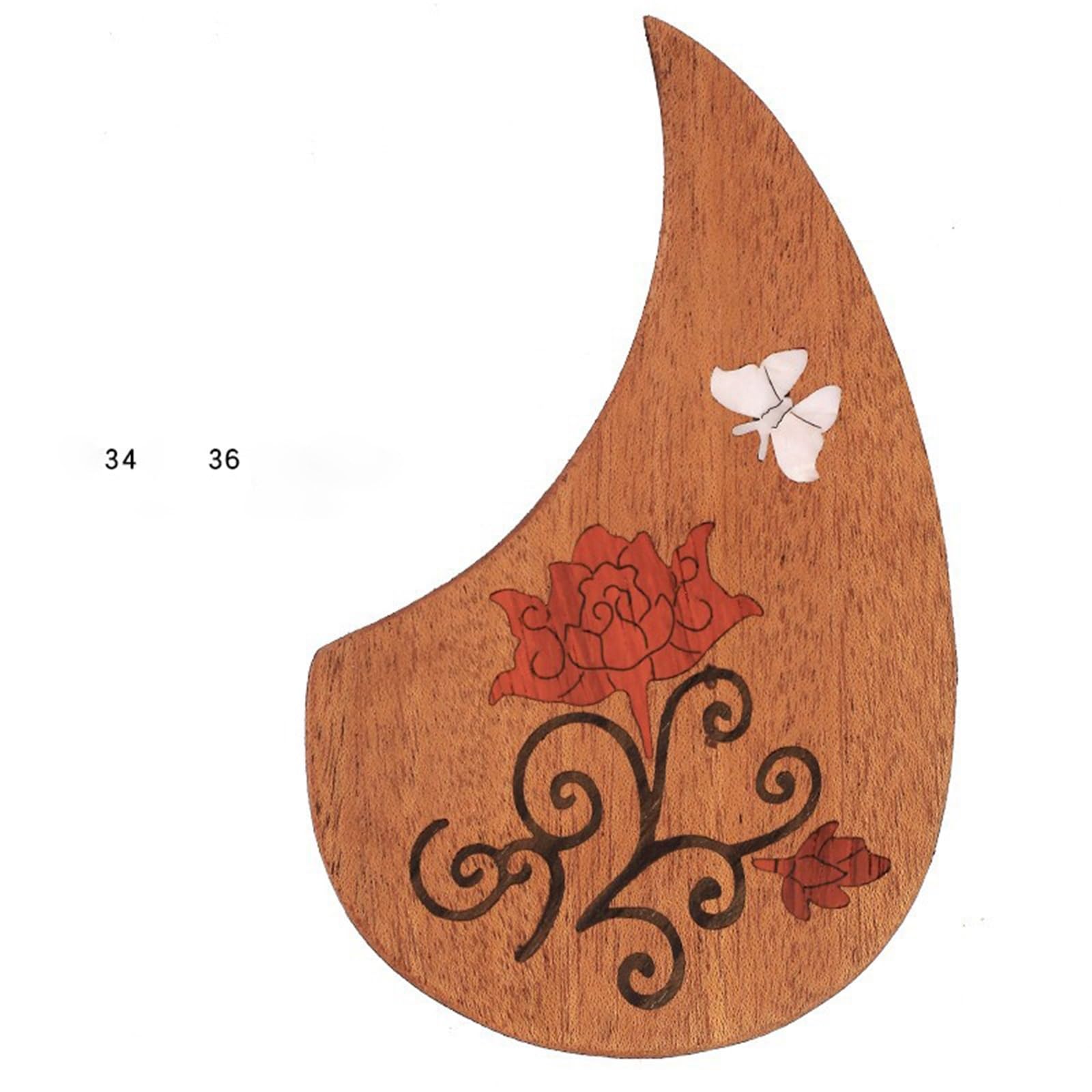 Maskownica Do Gitary Akustycznej Futerał Na Gitarę Folkową Solidny Drewniany Pickguard Pickguard Do Gitary Akustycznej Łatwy W Użyciu(Type 1)