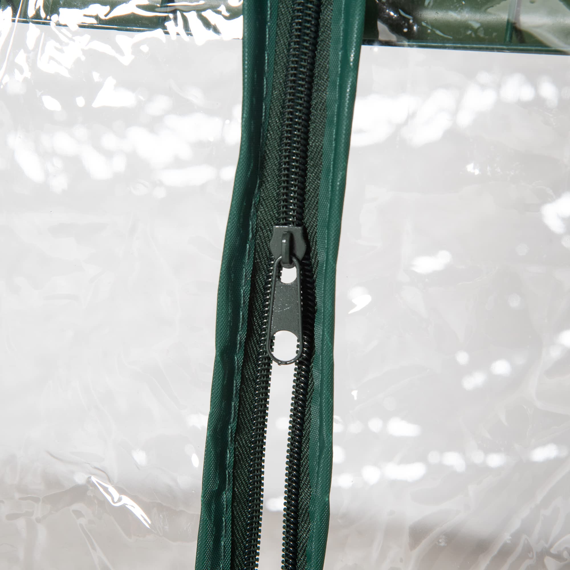 Outsunny Mini Serra da Giardino con Rivestimento in Plastica e Telaio in Acciaio, Serra per Piante con 3 Ripiani e Porta a Cerniera, 69x49x125cm, Trasparente