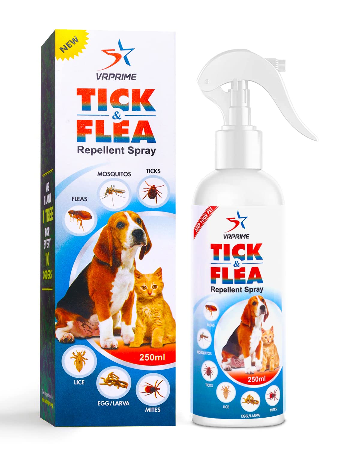 VRPRIME 250Ml Natural Tick Remover For Dogs Tick & Flea Repellent