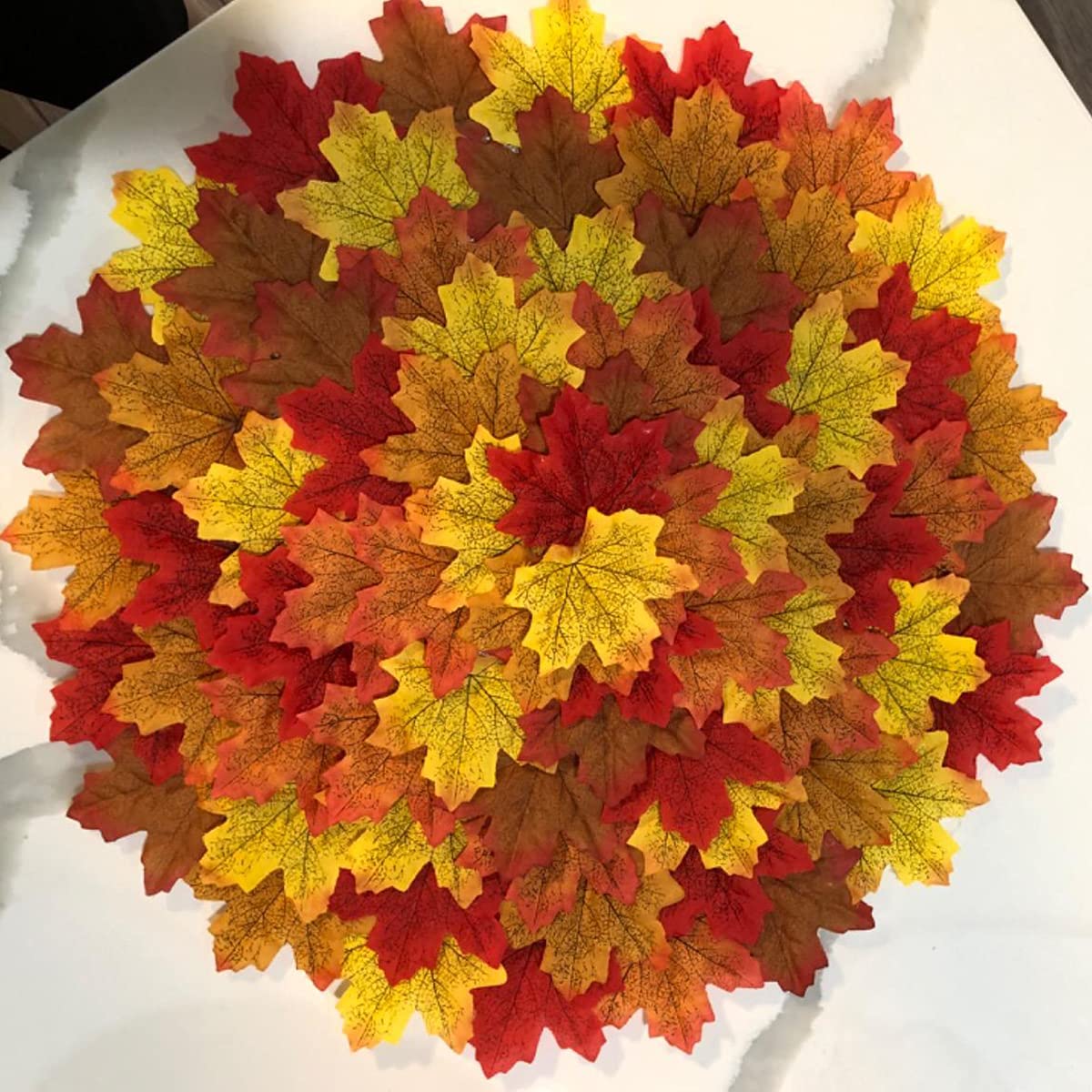 400 Foglie D'Acero Artificiali Autunnali - Multicolore Per Decorazioni, Scrapbooking, Feste