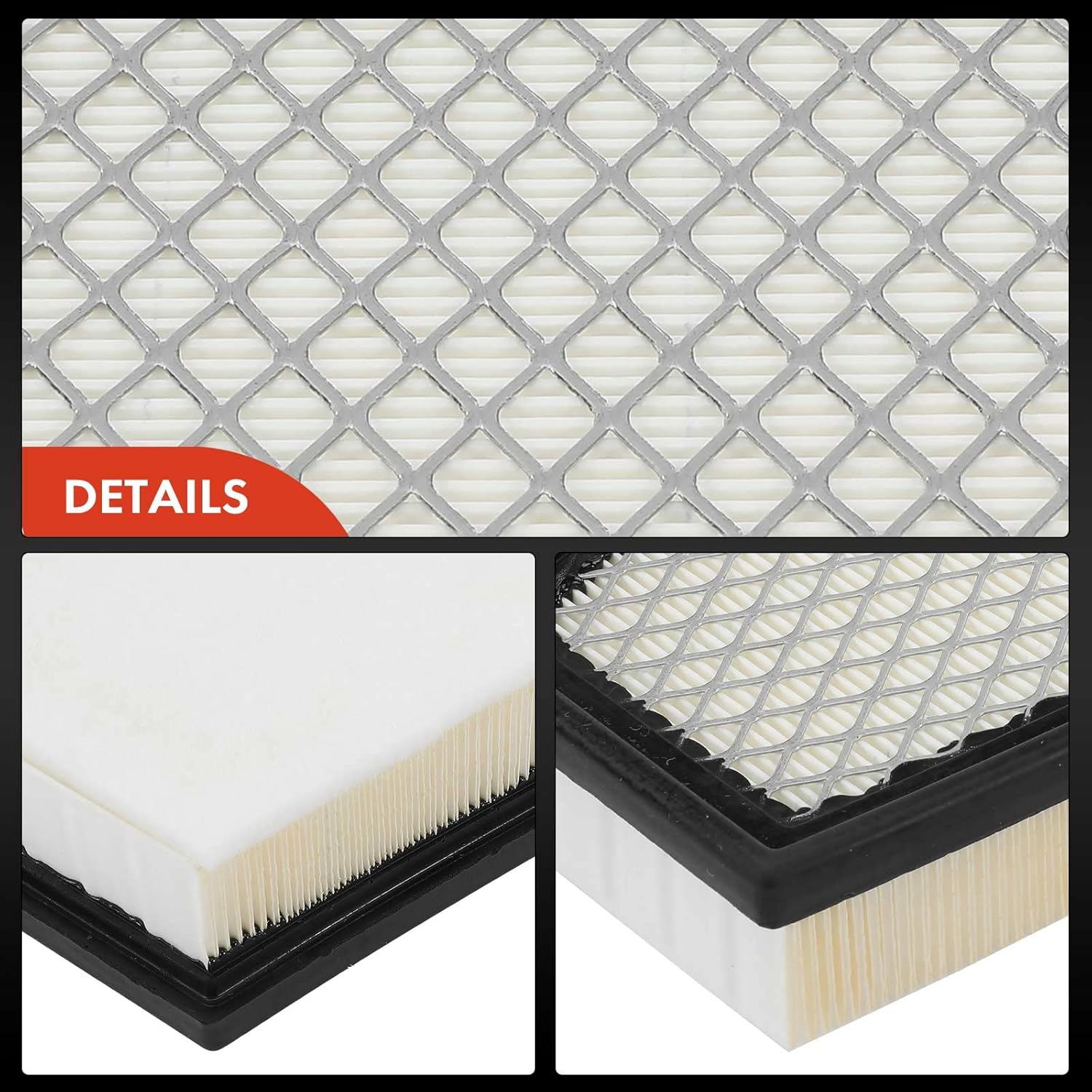 A-Premium 2-PC Engine Air Filter Compatible with Audi RS5 2013 2014 2015 V8 4.2L, Replaces# 8T0133843A, 8T0133844A