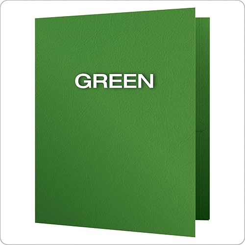 Miniatura 4 de Oxford Carpetas de doble bolsillo, papel texturizado, tamaño carta, verde, capacidad para 100 hojas, caja de 25 (57503EE) y carpetas de doble