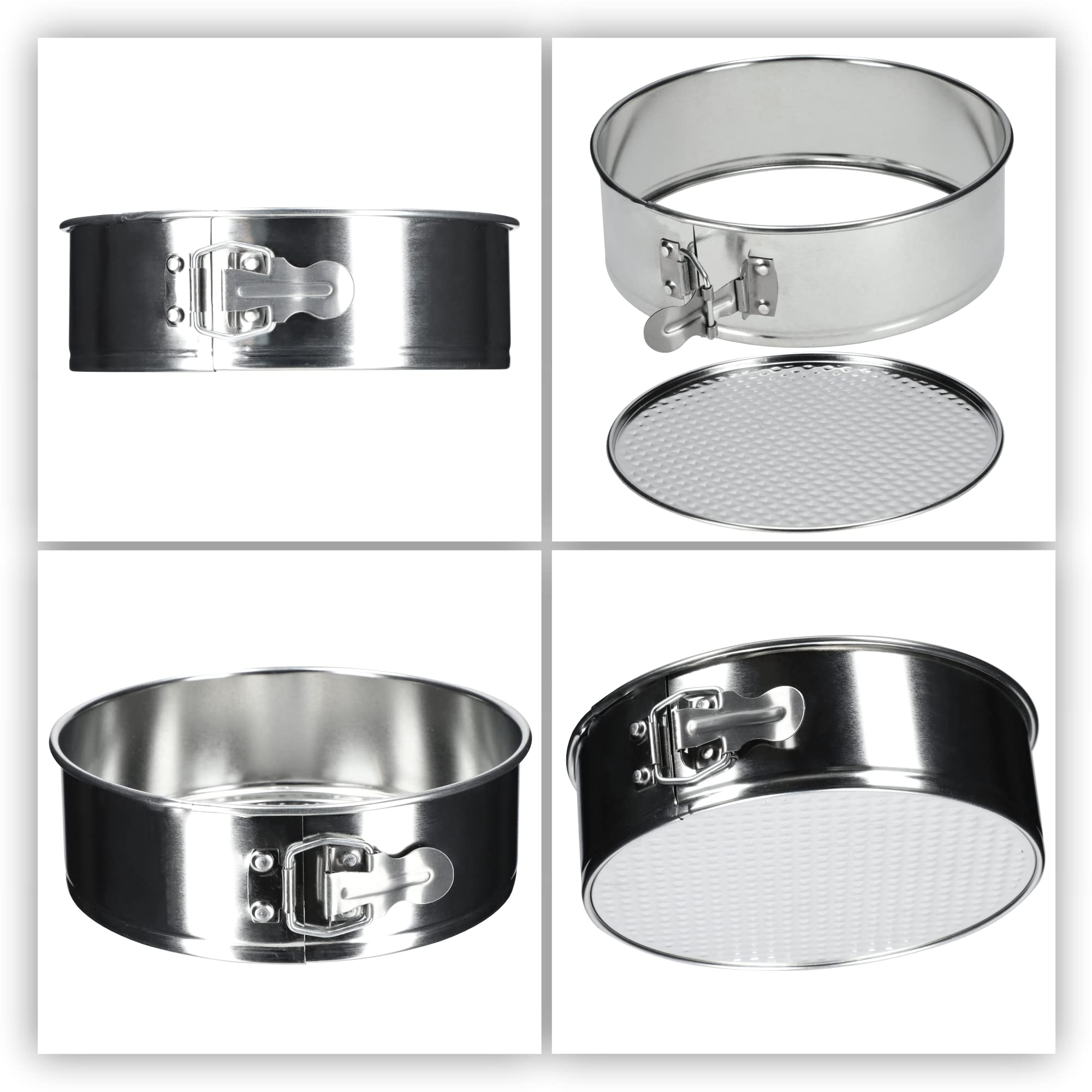 xocome Mini Cakevormen, ronde set, 4 inch springvorm cakevorm met afneembare bodem, antiaanbaklaag, voor cheesecakes, taarten en quiches, 4 stuks