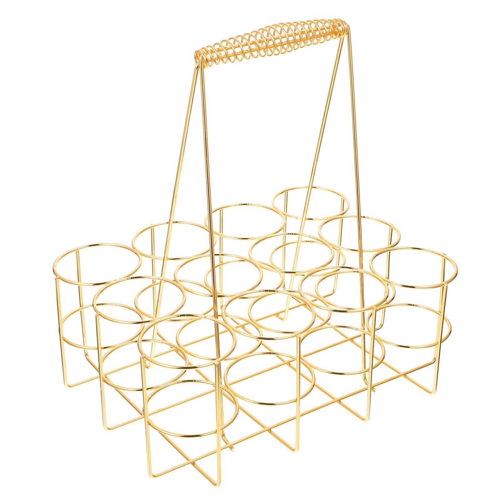 OKUMEYR 1pc 12 Beer Basket Beer Storage Basket Ktv Supply Tabletop Wine Rack Gold Metal Wine Glasses Tree Holder Stand Beer Carrying Rack Dish Drainer Bottle Holder Bold SIMILAR TO LOT PHOTO 