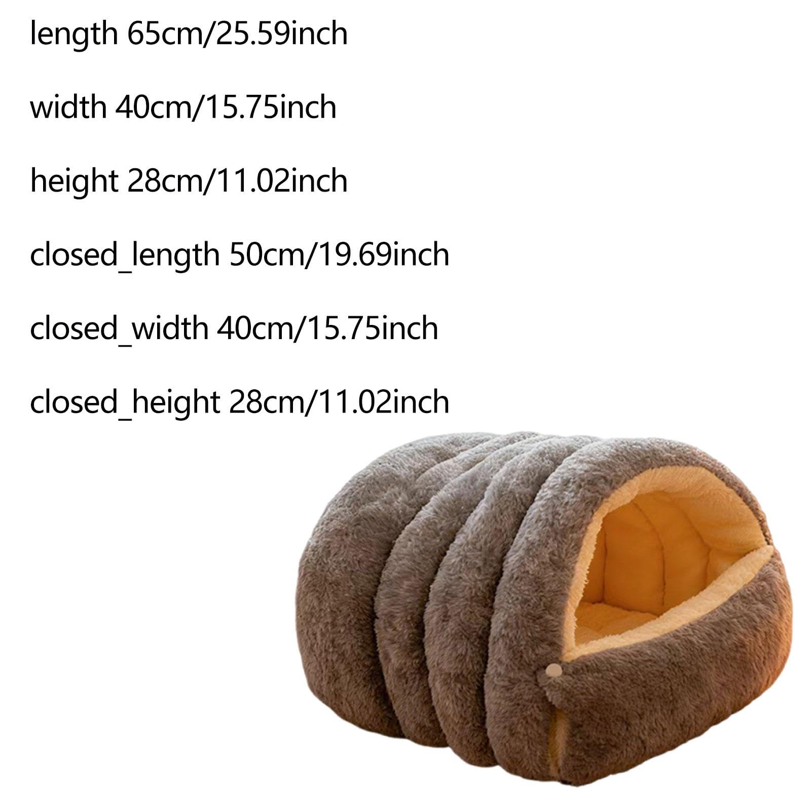 Cama Cueva para Gatos, Cálida, Nido Cerrado para Gatos de Interior, Refugio Suave para Todas, Casa para Que Duerma, Refugio Par, Gris M